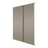 Spacepro Classic 2-Door Sliding Wardrobe Door Kit Stone Grey Frame Stone Grey Panel 1489 X 2260mm -ClearAmber shop 697GK P