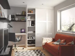 Spacepro Shaker 1-Door Sliding Wardrobe Door White Frame White Panel 762 X 2260mm -ClearAmber shop 7056V A1