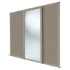 Spacepro Shaker 3-Door Sliding Wardrobe Door Kit Stone Grey Frame Stone Grey / Mirror Panel 2136 X 2260mm -ClearAmber shop 705GK P