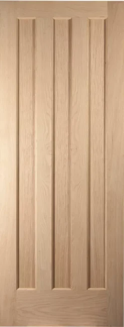Jeld-Wen Aston Unfinished Oak Veneer Wooden 3-Panel Internal Door 1981 X 762mm