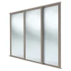 Spacepro Shaker 3-Door Sliding Wardrobe Door Kit Stone Grey Frame Mirror Panel 1680 X 2260mm -ClearAmber shop 739GK P