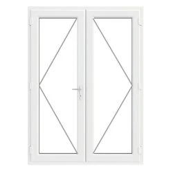 Crystal White UPVC French Door Set 2055 X 1490mm -ClearAmber shop 752JP A1