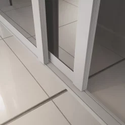 Spacepro 2-Door Sliding Wardrobe Door Kit Dove Grey Frame Mirror Panel 1145 X 2260mm -ClearAmber shop 753KF A2