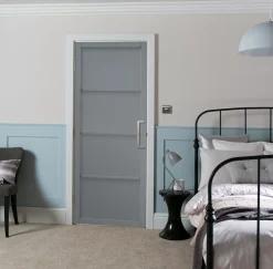 Jeld-Wen Painted Grey Wooden 4-Panel Shaker Internal Door 1981 X 610mm