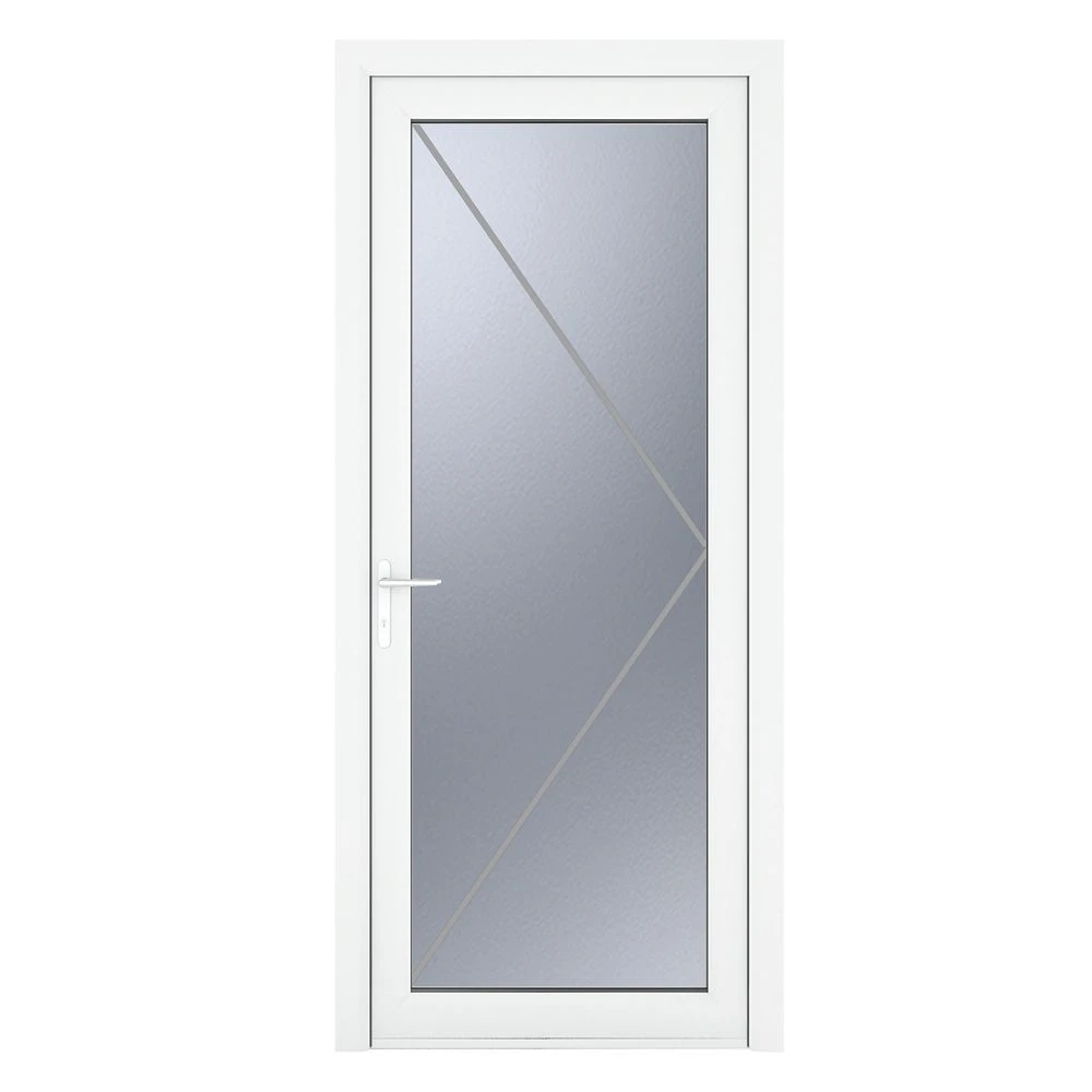 Crystal 1-Panel 1-Frosted Light RH White UPVC Back Door 2090 X 920mm 4 Crystal 1-Panel 1-Frosted Light RH White UPVC Back Door 2090 X 920mm - Image 2
