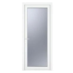 Crystal 1-Panel 1-Frosted Light RH White UPVC Back Door 2090 X 920mm