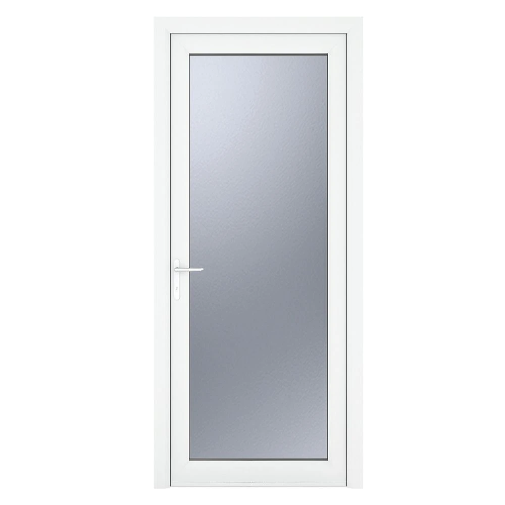 Crystal 1-Panel 1-Frosted Light RH White UPVC Back Door 2090 X 920mm 3 Crystal 1-Panel 1-Frosted Light RH White UPVC Back Door 2090 X 920mm