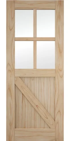 Jeld-Wen Grange 4-Clear Light Unfinished Mindi Oak Wooden Cottage Internal Sliding Barn Door 2073 X 862mm -ClearAmber shop 792JR A1