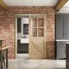 Jeld-Wen Grange 4-Clear Light Unfinished Mindi Oak Wooden Cottage Internal Sliding Barn Door 2073 X 862mm -ClearAmber shop 792JR P