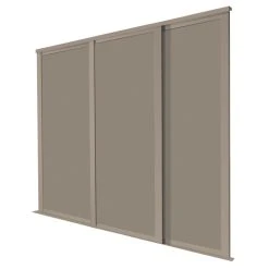 Spacepro Shaker 3-Door Sliding Wardrobe Door Kit Stone Grey Frame Stone Grey Panel 2592 X 2260mm