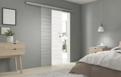 Jeld-Wen Abstract Pattern Frosted Internal Sliding Glass Door System 2058 X 935mm