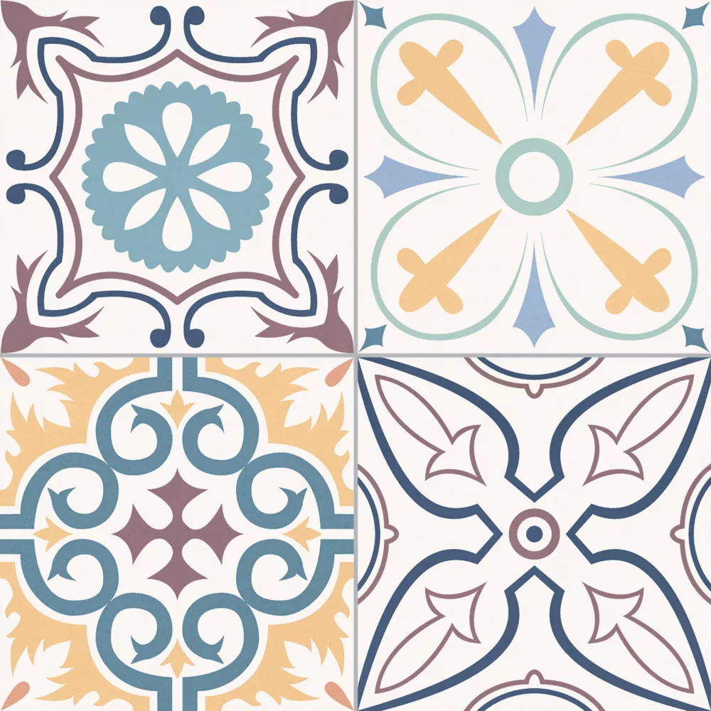 Marquis Mediterranean Multi-Coloured Porcelain Tile 331.5 X 331.5mm 12 Pack 3 Marquis Mediterranean Multi-Coloured Porcelain Tile 331.5 X 331.5mm 12 Pack