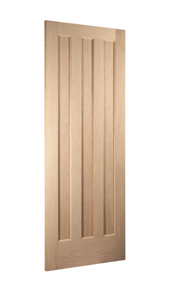 Jeld-Wen Aston Unfinished Oak Veneer Wooden 3-Panel Internal Fire Door 1981 X 686mm 3 Jeld-Wen Aston Unfinished Oak Veneer Wooden 3-Panel Internal Fire Door 1981 X 686mm