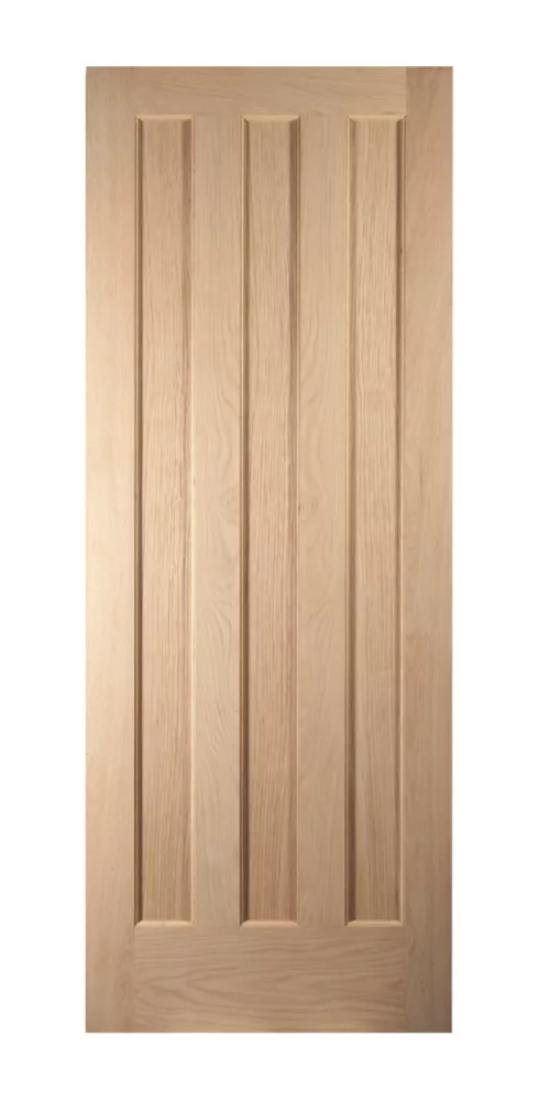 Jeld-Wen Aston Unfinished Oak Veneer Wooden 3-Panel Internal Fire Door 1981 X 686mm 4 Jeld-Wen Aston Unfinished Oak Veneer Wooden 3-Panel Internal Fire Door 1981 X 686mm - Image 2