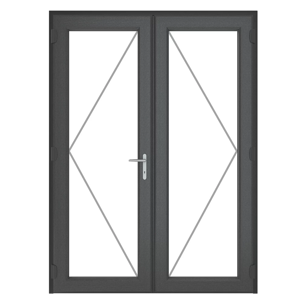 Crystal Anthracite Grey UPVC French Door Set 2090 X 1490mm 4 Crystal Anthracite Grey UPVC French Door Set 2090 X 1490mm - Image 2