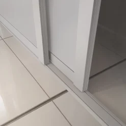 Spacepro 2-Door Sliding Wardrobe Door Kit Dove Grey Frame Dove Grey Panel 1449 X 2260mm -ClearAmber shop 836KF A2