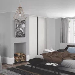 Spacepro 2-Door Sliding Wardrobe Door Kit Dove Grey Frame Dove Grey Panel 1449 X 2260mm