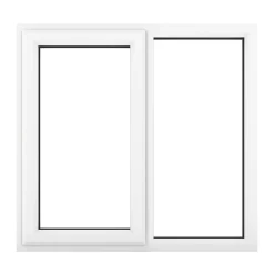 Crystal Left-Hand Opening Double-Glazed Casement White UPVC Window 905 X 965mm
