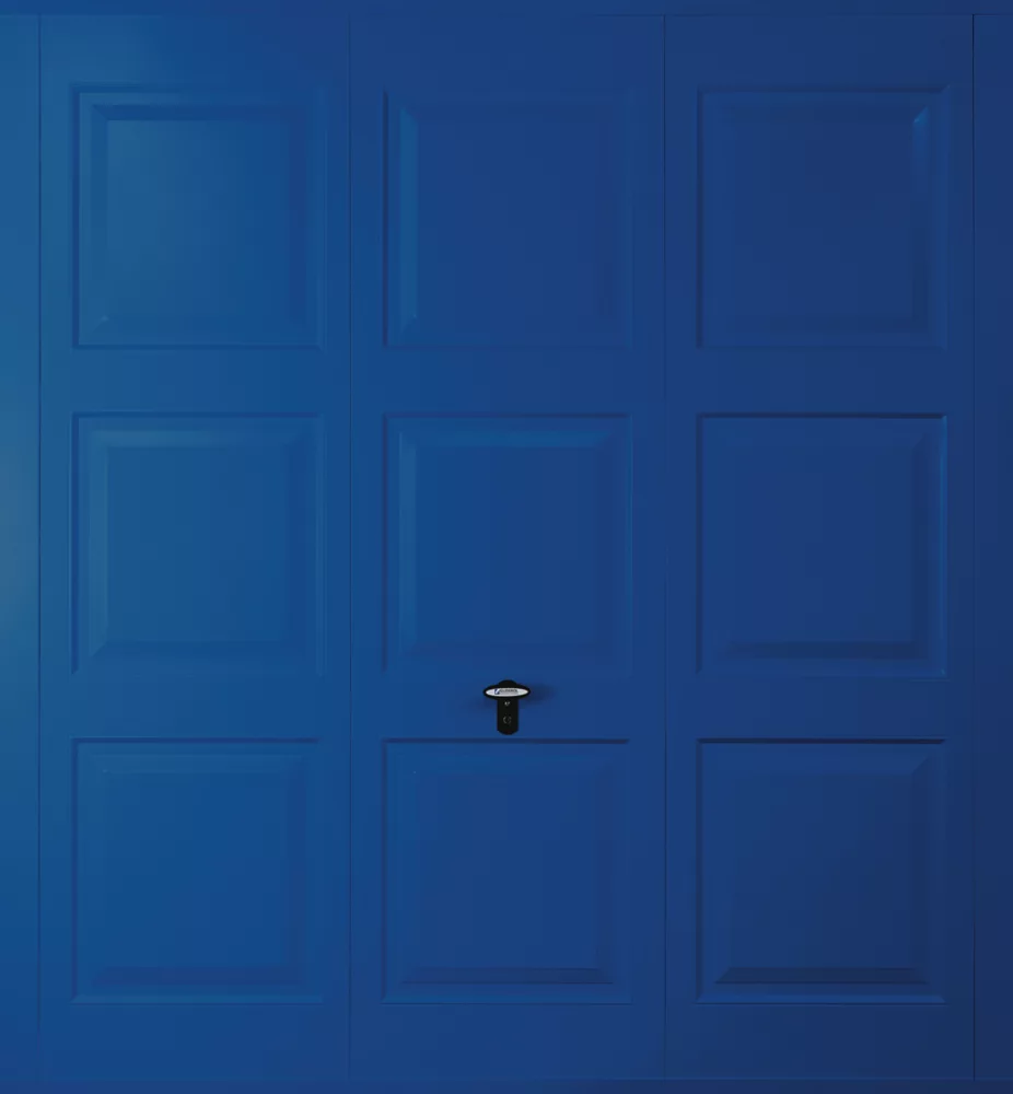 Gliderol Georgian 7' 6" X 6' 6" Non-Insulated Frameless Steel Up & Over Garage Door Signal Blue 3 Gliderol Georgian 7' 6" X 6' 6" Non-Insulated Frameless Steel Up & Over Garage Door Signal Blue