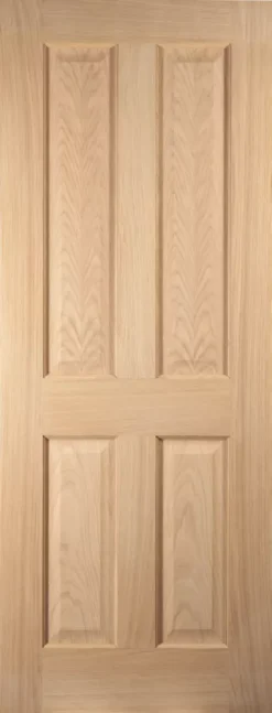 Jeld-Wen Oregon Unfinished Oak Veneer Wooden 4-Panel Internal Door 2040 X 726mm