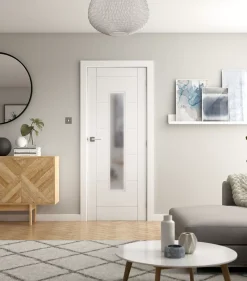 Jeld-Wen 1-Frosted Light Primed White Wooden Ladder Internal Door 1981 X 762mm