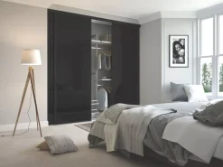 Spacepro Classic 3-Door Framed Glass Sliding Wardrobe Doors Black Frame Black Panel 2216 X 2260mm 7 Spacepro Classic 3-Door Framed Glass Sliding Wardrobe Doors Black Frame Black Panel 2216 X 2260mm -ClearAmber shop 8986F A2