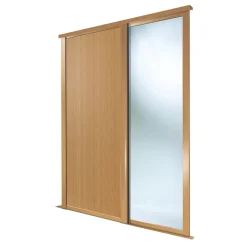 Spacepro Shaker 2-Door Sliding Wardrobe Door Kit Oak Frame Oak / Mirror Panel 1449 X 2260mm