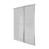 Spacepro Minimalist 2-Door Sliding Wardrobe Door Kit Silver Frame Grey Glass Panel 1512 X 2260mm -ClearAmber shop 908GP P