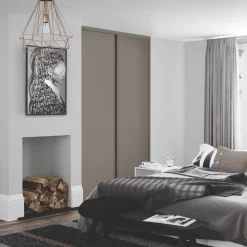 Spacepro Classic 2-Door Sliding Wardrobe Door Kit Stone Grey Frame Stone Grey Panel 1185 X 2260mm 6 Spacepro Classic 2-Door Sliding Wardrobe Door Kit Stone Grey Frame Stone Grey Panel 1185 X 2260mm -ClearAmber shop 909GK A1