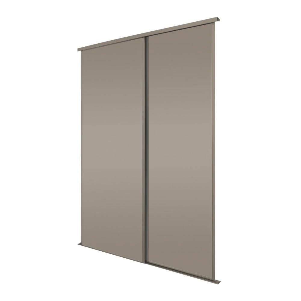 Spacepro Classic 2-Door Sliding Wardrobe Door Kit Stone Grey Frame Stone Grey Panel 1185 X 2260mm 3 Spacepro Classic 2-Door Sliding Wardrobe Door Kit Stone Grey Frame Stone Grey Panel 1185 X 2260mm