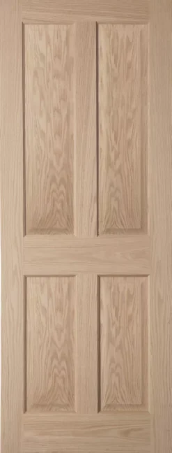 Jeld-Wen Oregon Unfinished Oak Veneer Wooden 4-Panel Internal Door 1981 X 686mm