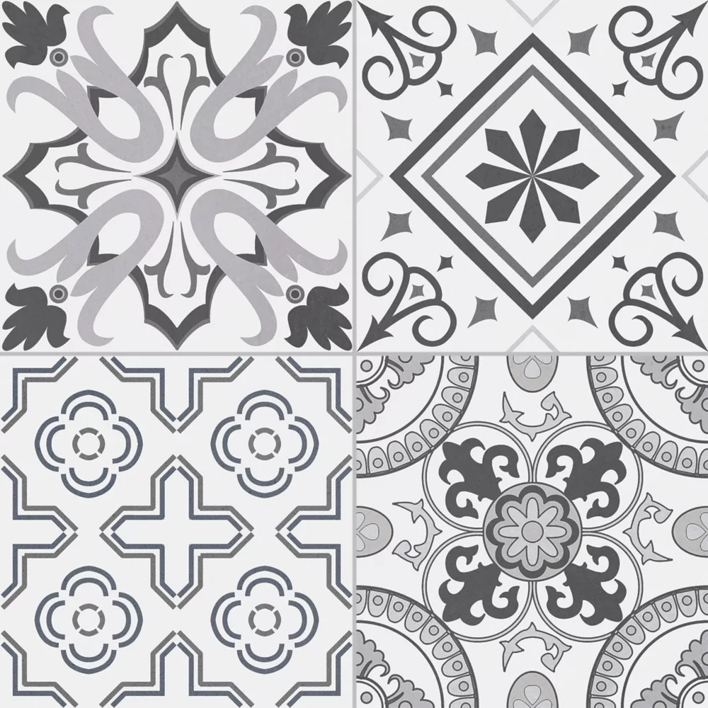 Marquis Mediterranean Black Porcelain Tile 331.5 X 331.5mm 12 Pack 3 Marquis Mediterranean Black Porcelain Tile 331.5 X 331.5mm 12 Pack