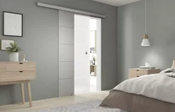 Jeld-Wen Horizontal Pattern Frosted Internal Sliding Glass Door System 2058 X 935mm