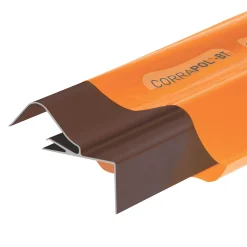Corrapol-BT Rock N Lock Aluminium Rigid Side Flashing Brown 125 X 97mm X 3m