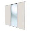 Spacepro Classic 3-Door Sliding Wardrobe Door Kit Cashmere Frame Cashmere / Mirror Panel 2672 X 2260mm -ClearAmber shop 934GK P