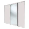 Spacepro Shaker 3-Door Sliding Wardrobe Door Kit Cashmere Frame Cashmere / Mirror Panel 2592 X 2260mm