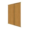 Spacepro Classic 2-Door Sliding Wardrobe Door Kit Oak Frame Oak Panel 1793 X 2260mm -ClearAmber shop 973GK P