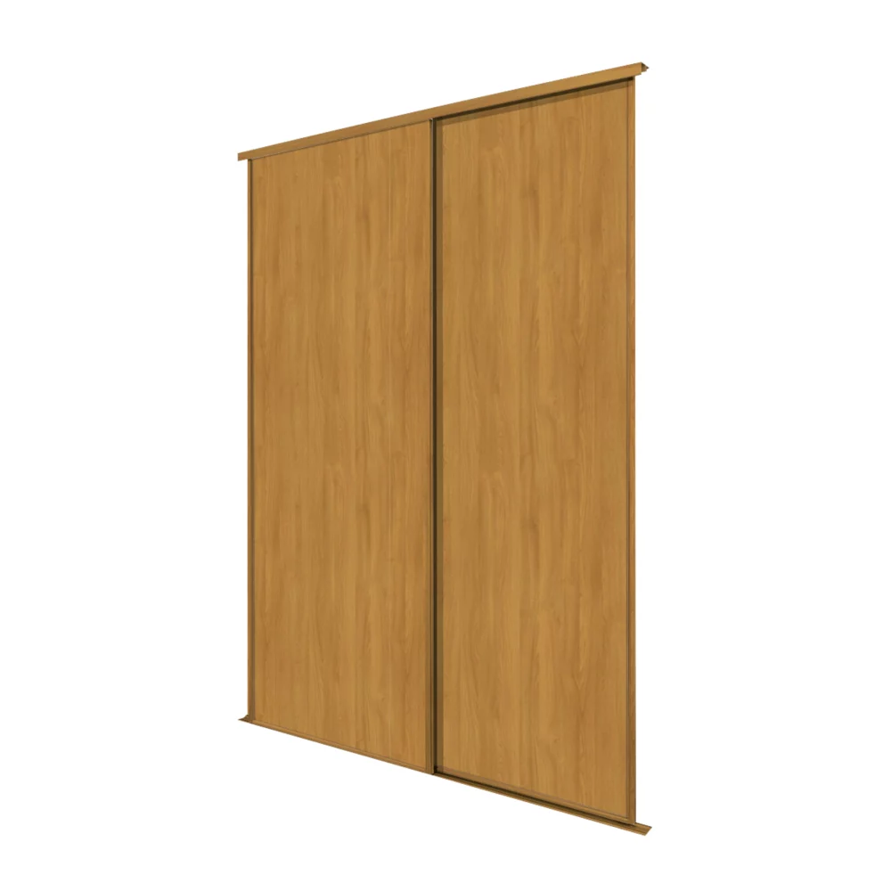 Spacepro Classic 2-Door Sliding Wardrobe Door Kit Oak Frame Oak Panel 1793 X 2260mm 3 Spacepro Classic 2-Door Sliding Wardrobe Door Kit Oak Frame Oak Panel 1793 X 2260mm
