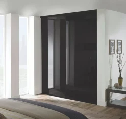 Spacepro Classic 2-Door Framed Glass Sliding Wardrobe Doors Black Frame Black Panel 1489 X 2260mm 9 Spacepro Classic 2-Door Framed Glass Sliding Wardrobe Doors Black Frame Black Panel 1489 X 2260mm -ClearAmber shop 9908F A3