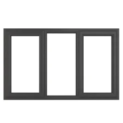 Crystal Left & Right-Hand Opening Double-Glazed Casement Anthracite Grey UPVC Window 1770 X 1040mm